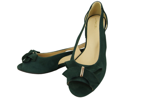 Dámské sandály z přírodní semišové kůže zelené 994 s kombinací stylu a pohodlí ElitaBut