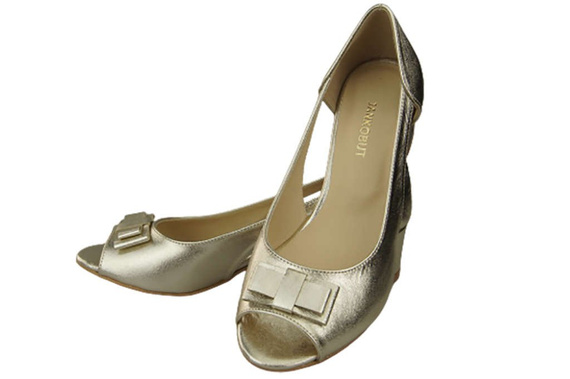 Dámská obuv Zlaté sandály Přírodní kůže 145 ElitaBut