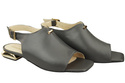 Pohodlné dámské sandály Graphite Flat Gold Heel Natural Leather 207 ElitaBut
