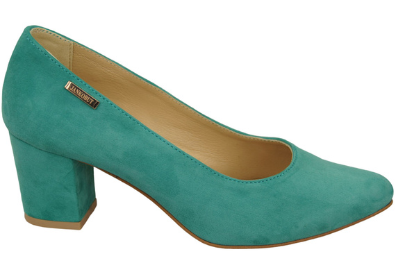 Dámská obuv Tyrkysové lodičky z přírodní kůže a semiše 106 ElitaBut