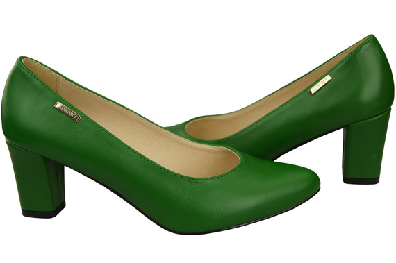 Klasická hladká dámská obuv Obuv v zelené přírodní kůži 213 ElitaBut