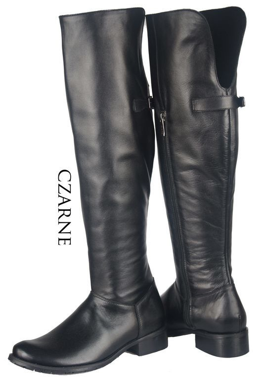 Dámské kozačky Musketeers Black Nadkolenky kožený svršek 690 ElitaBut