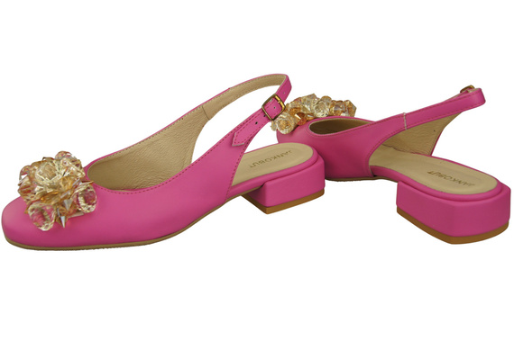 Dámská obuv Fuchsiové sandály s krystaly Přírodní kůže 215 ElitaBut