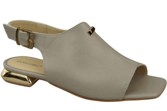 Pohodlné dámské sandály Bright Ash Flat Gold Heel Natural Leather 207 ElitaBut