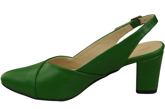 Dámská obuv Zelené sandály na podpatku Přírodní kůže 217 ElitaBut