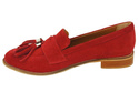 Dámské mokasíny z přírodní kůže Velour Red 134 ElitaBut