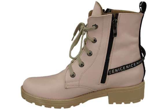 Obuv Boty Boty Powder Pink Dámské s nápisem NICE Přírodní kůže 173 Od ElitaBut