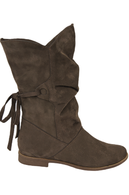 Obuv Dámské kozačky Hnědá přírodní kůže velur 999 Z ElitaBut