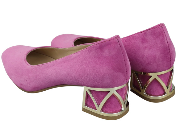 Pohodlné dámské boty Fuchsie lodičky s ozdobným podpatkem Přírodní semišová kůže 219 Od ElitaBut