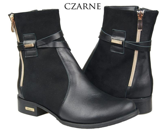 Dámská obuv Přírodní kůže kozačky Černá 885 ElitaBut