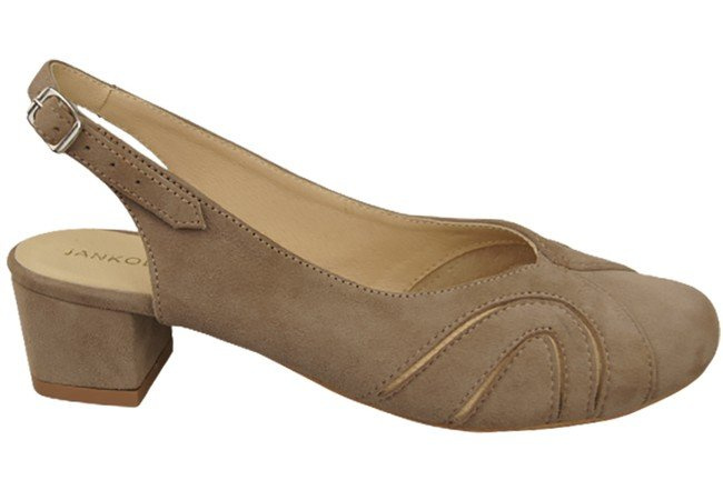 Dámská obuv Přírodní kůže Semišové sandály Cappuccino Dark 842 Od ElitaBut