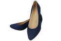 Dámská obuv Navy Blue Suede Leather Decorative Heel 158 With ElitaBut