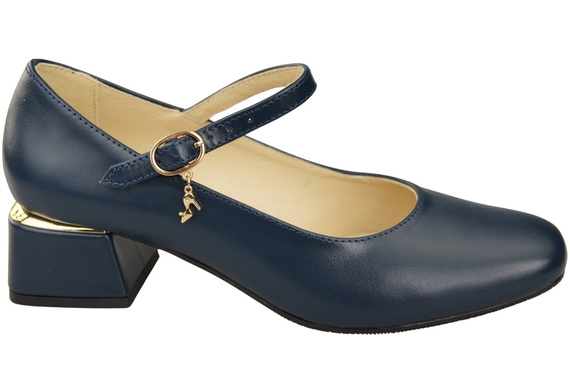 Dámská obuv Dámské lodičky s páskem Námořnická modř Přírodní kůže 202 ElitaBut