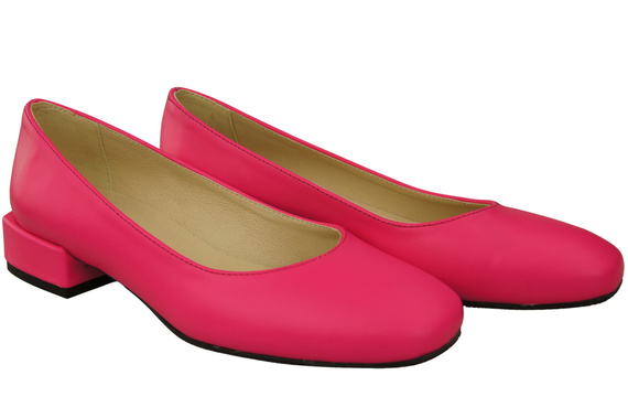 Pohodlná dámská obuv Pumpkins Neon Pink Flat Natural Leather 204 ElitaBut
