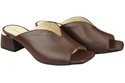 Dámské žabky na podpatku Chocolate Natural Leather 210 ElitaBut