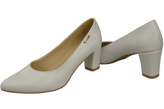 Klasické hladké boty Dámské lodičky bílé z přírodní kůže 213 ElitaBut