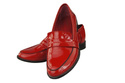 Dámské mokasíny z přírodní kůže Červený lak 139 ElitaBut