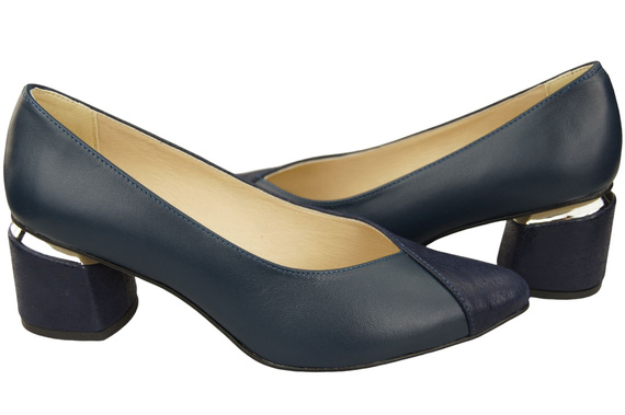 Výjimečné dámské námořnicky modré boty z přírodní kůže Pocit luxusu na nohou 191 ElitaBut