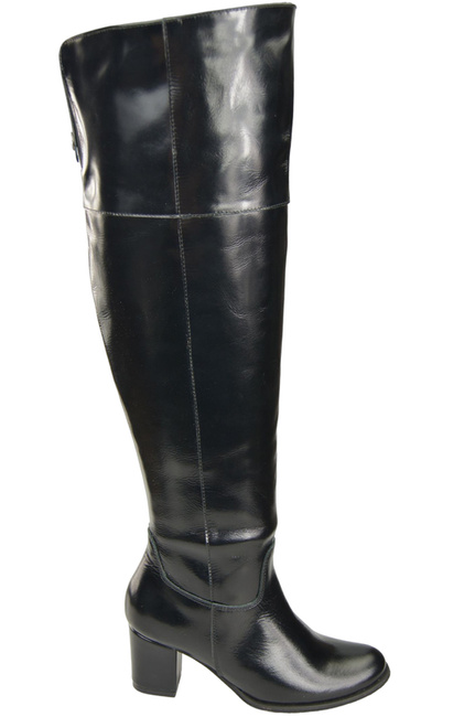 Dámské boty Black Shiny Musketeers High over the knee natural leather 190 ElitaBut