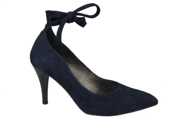 Dámská obuv Dámské kožené semišové lodičky tmavě modré 983 ElitaBut