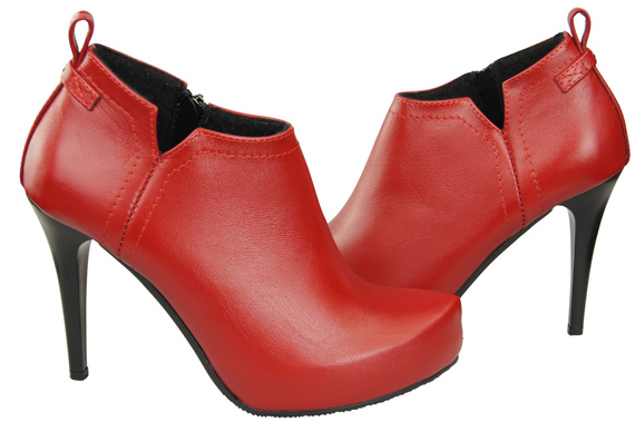 Dámské boty jaro/podzim Červená přírodní kůže 794 ElitaBut