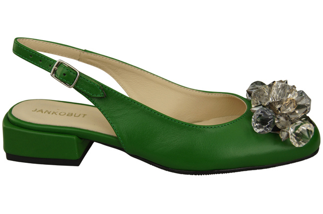 Dámská obuv Zelené sandály s krystaly Přírodní kůže 215 ElitaBut