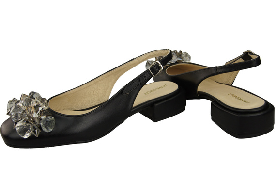 Dámská obuv Černé sandály s krystaly Přírodní kůže 215 ElitaBut