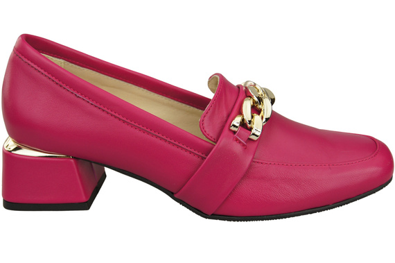 Dámská obuv Fialové s ozdobným řetízkem Dámské mokasíny Přírodní kůže 193 ElitaBut