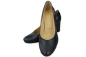Dámské boty Classic Navy Blue Natural Leather Almond Nose pumps 201 ElitaBut
