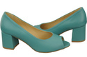 Dámská obuv PEEP TOE Tyrkysové lodičky Přírodní kůže s potaženým podpatkem 192 ElitaBut