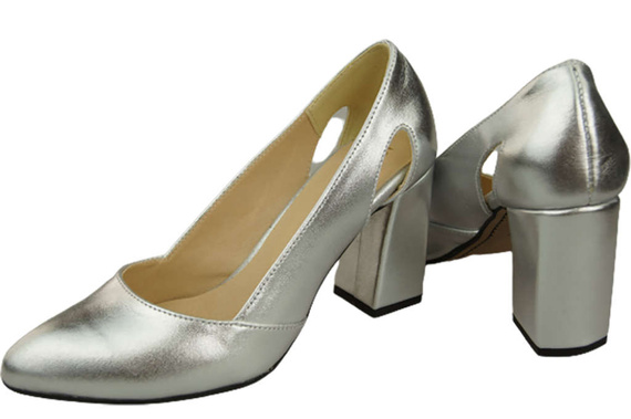 Dámská obuv Stříbrné lodičky Přírodní kůže 184 ElitaBut