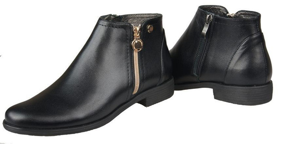 Spring Dámské boty z přírodní kůže Black 872 ElitaBut