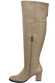 Dámské kozačky Cappuccino Bright Musketeers High over the knee natural leather 190 ElitaBut