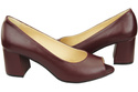 Dámská obuv PEEP TOE pumps Maroon Přírodní kůže s potaženým podpatkem 192 ElitaBut