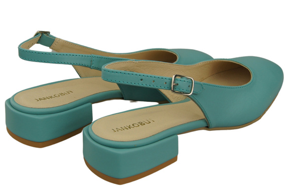 Dámská obuv Tyrkysové sandály na plochém podpatku Přírodní kůže 206 ElitaBut