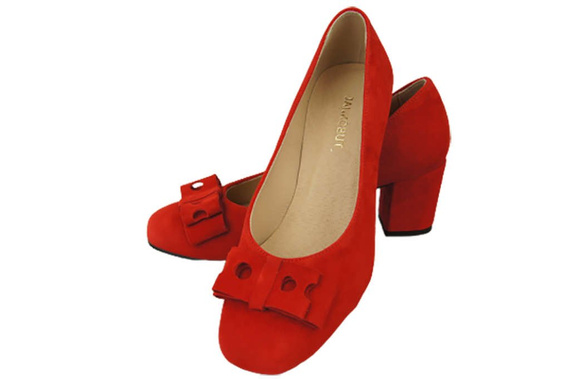 Dámská obuv Červené semišové kožené lodičky 163 ElitaBut