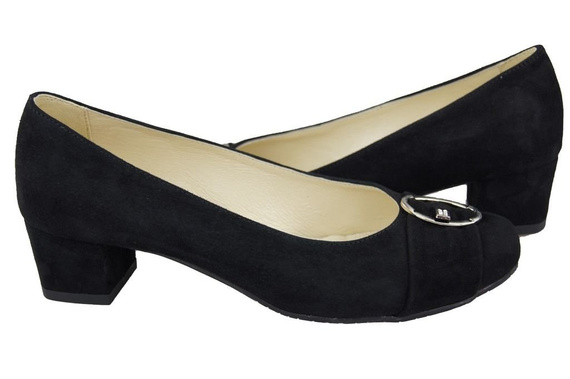 Dámská obuv Černé lodičky z přírodní kůže a semiše 135 ElitaBut