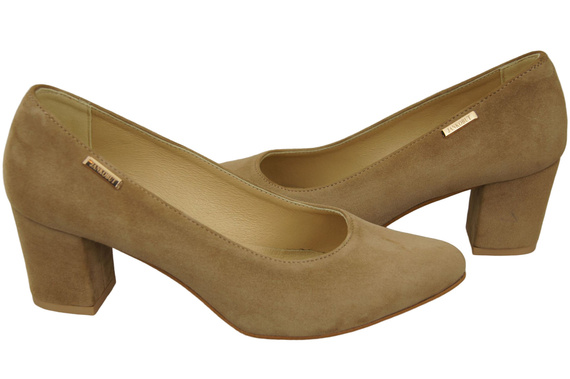 Dámská obuv Olive Natural Leather Suede pumps 106 ElitaBut