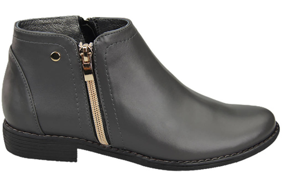 Jarní dámská obuv Kozačky z přírodní kůže Graphite 872 ElitaBut