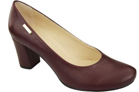 Dámské boty Classic Maroon Natural Leather Almond Nose pumps 201 ElitaBut