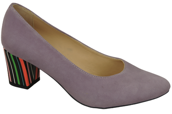 Dámská obuv Lila Natural Suede Leather Decorative Heel 158 With ElitaBut