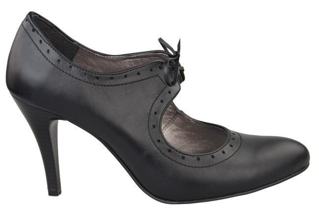 Dámská obuv Přírodní kožené lodičky černé 553 ElitaBut