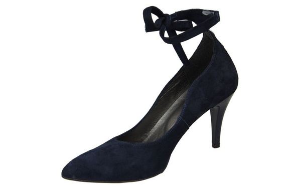 Dámská obuv Dámské kožené semišové lodičky tmavě modré 983 ElitaBut