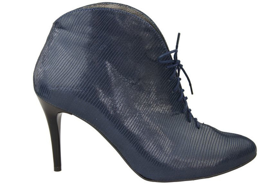 Dámské kozačky námořnická modř Embossed Jaro / podzim přírodní kůže 955 ElitaBut