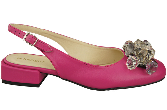 Dámská obuv Fialové sandály s krystaly Přírodní kůže 215 ElitaBut