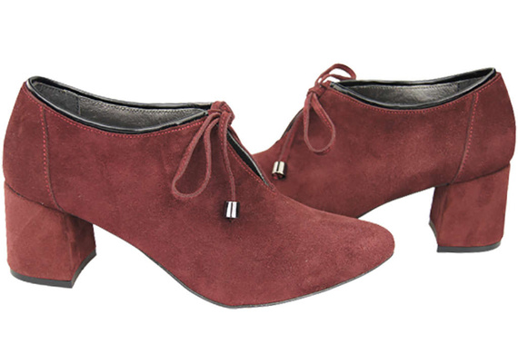 Dámské boty Boty Bordó boty Přírodní velurová kůže 183 ElitaBut