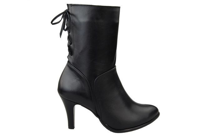 Dámská obuv Černé kozačky Jaro / Podzim přírodní kůže 978 L ElitaBut