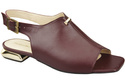 Pohodlné dámské sandály Maroon Flat Gold Heel Natural Leather 207 ElitaBut