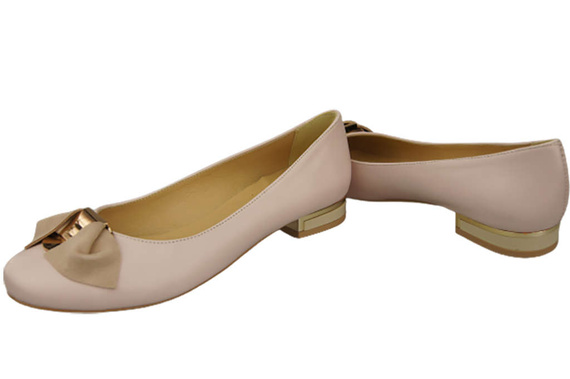 Dámské baleríny z přírodní kůže Powder Pink 894 ElitaBut