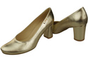 Dámské boty Classic Gold Almond Nose Natural Leather Pumps 201 ElitaBut